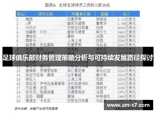 足球俱乐部财务管理策略分析与可持续发展路径探讨